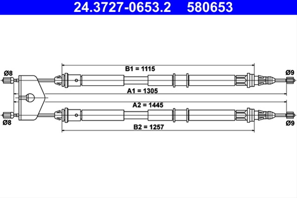 580653 Cablu Frana De Parcare - Ate Ford 24.3727-0653.2