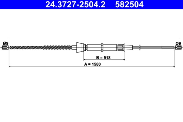 582504 Cablu Frana De Parcare - Ate Seat 24.3727-2504.2
