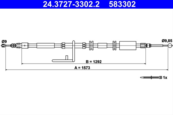 583302 Cablu Frana De Parcare - Ate Land Rover 24.3727-3302.2