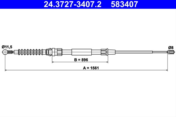 583407 Cablu Frana Ate Vag 24.3727-3407.2