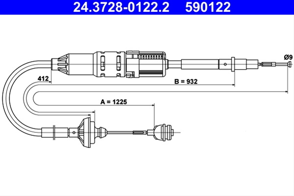 590122 Cablu Ambreiaj - Ate Vag 24.3728-0122.2