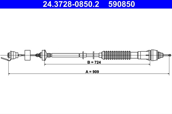 590850 Cablu Ambreiaj - Ate Citroën 24.3728-0850.2