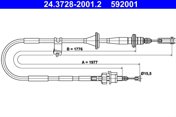 592001 Cablu Ambreiaj - Ate Suzuki 24.3728-2001.2