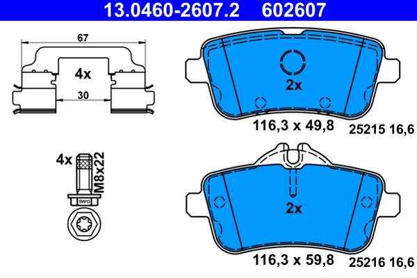 602607 Set Placute Frana Ate Mercedes-Benz 13.0460-2607.2