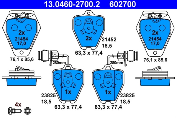 602700 Set Placute Frana Ate Vag 13.0460-2700.2