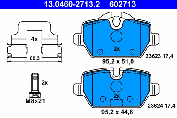 602713 Set Placute Frana Ate Bmw 13.0460-2713.2