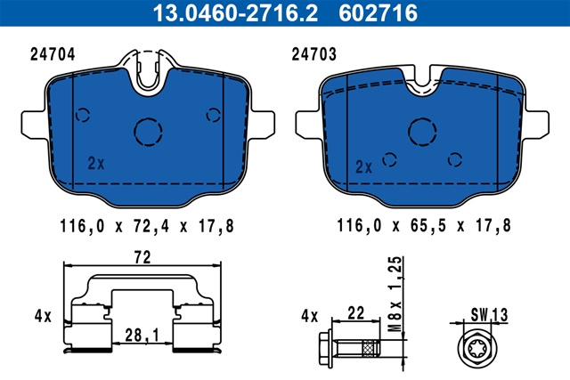 602716 Set Placute Frana - Ate Bmw 13.0460-2716.2