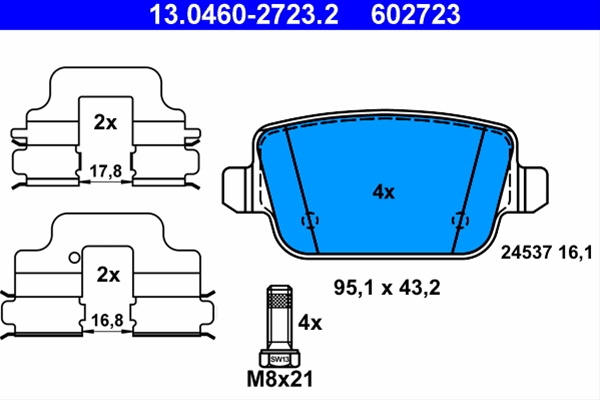602723 - Set Placute Frana -ate Ate Ford 13.0460-2723.2