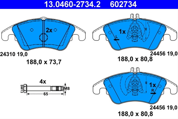 602734 Set Placute Frana - Ate Mercedes-Benz 13.0460-2734.2