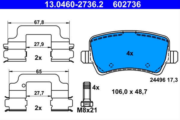 602736 Set Placute Frana Ate Volvo 13.0460-2736.2