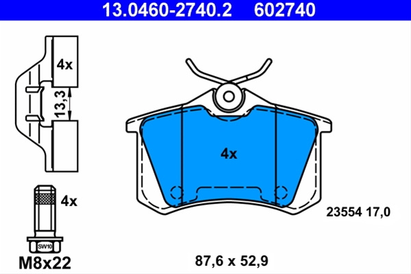 602740 Set Placute Frana - Ate Citroën 13.0460-2740.2