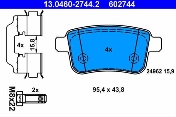 602744 Set Placute Frana - Ate Mercedes-Benz 13.0460-2744.2