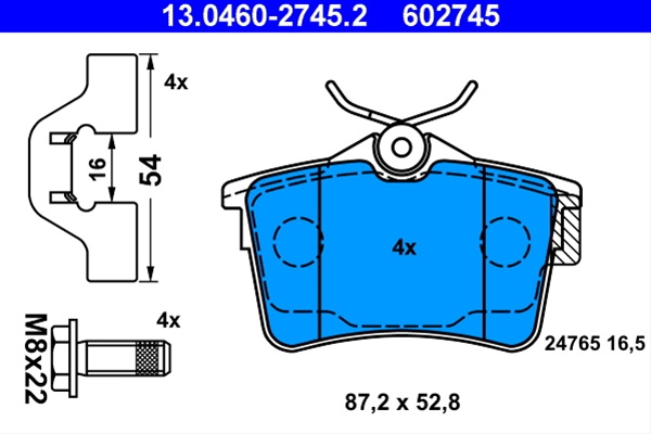 602745 Set Placute Frana Ate Citroën 13.0460-2745.2