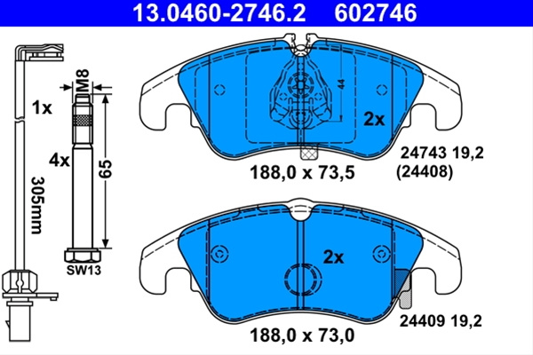 602746 Set Placute Frana - Ate Vag 13.0460-2746.2