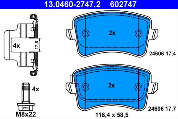 602747 Set Placute Frana - Ate Vag 13.0460-2747.2