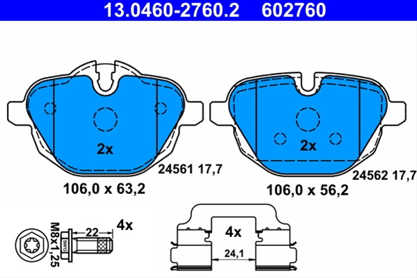 602760 Set Placute Frana Ate Bmw 13.0460-2760.2