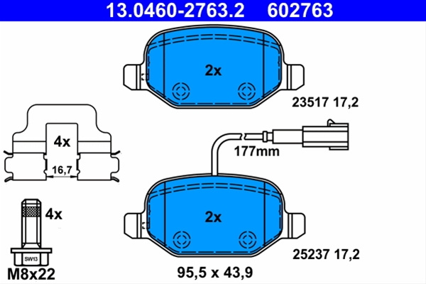 602763 Set Placute Frana Ate Fiat 13.0460-2763.2