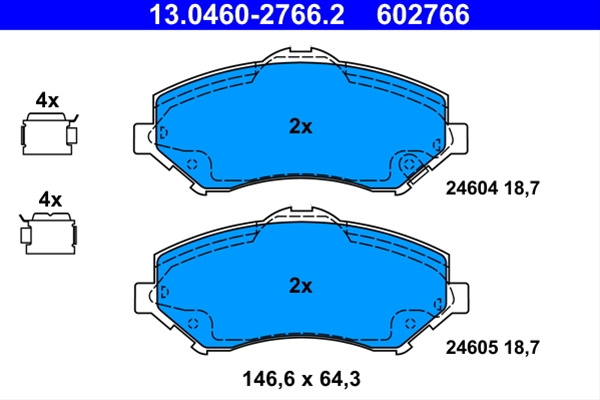 602766 Set Placute Frana Ate Chrysler 13.0460-2766.2