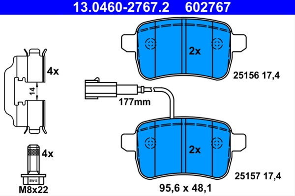 602767 Set Placute Frana Ate Fiat 13.0460-2767.2