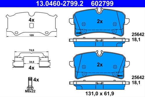602799 Set Placute Frana Ate Porsche 13.0460-2799.2