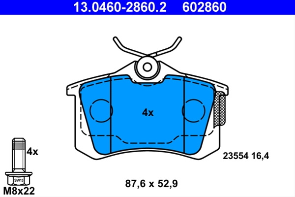 602860 Set Placute Frana Ate Vag 13.0460-2860.2