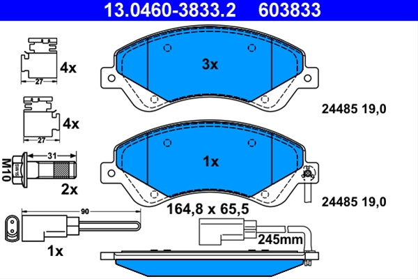 603833 - Set Placute Frana Ate Ford 13.0460-3833.2