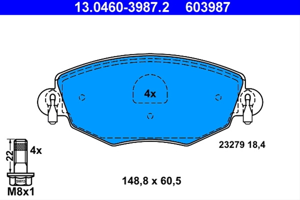 603987 Set Placute Frana - Ate Ford 13.0460-3987.2