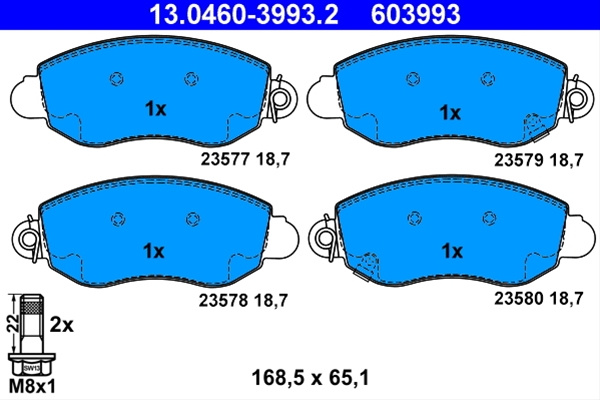 603993 Set Placute Frana - Ate Ford 13.0460-3993.2