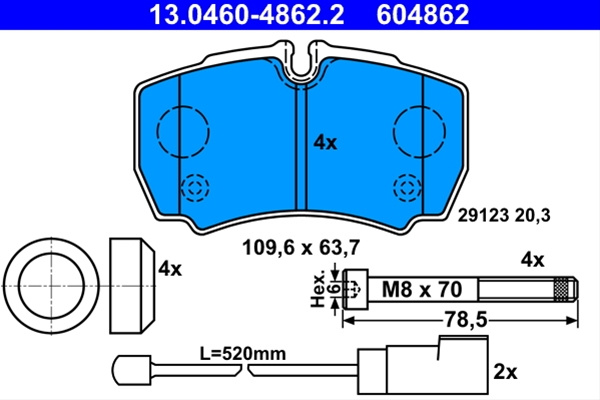 604862 Set Placute Frana Ate Ford 13.0460-4862.2