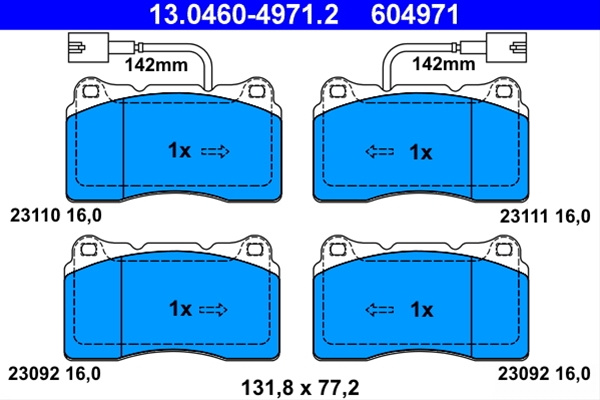 604971 Set Placute Frana Ate Fiat 13.0460-4971.2
