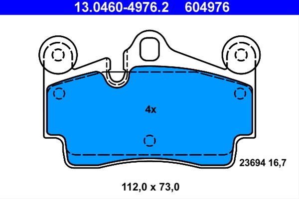 604976 Set Placute Frana - Ate Vag 13.0460-4976.2