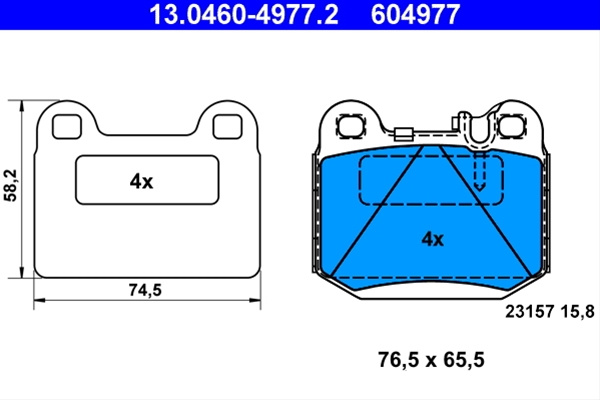 604977 Set Placute Frana - Ate Mercedes-Benz 13.0460-4977.2