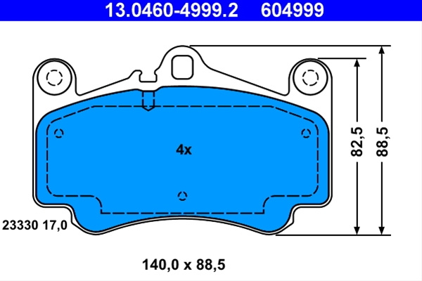604999 Set Placute Frana Ate Porsche 13.0460-4999.2
