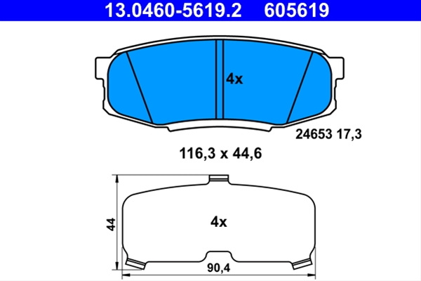 605619 Set Placute Frana Ate Toyota 13.0460-5619.2
