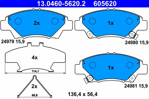 605620 Set Placute Frana Ate Honda 13.0460-5620.2