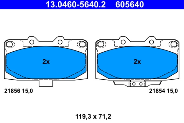 605640 Set Placute Frana Ate Subaru 13.0460-5640.2