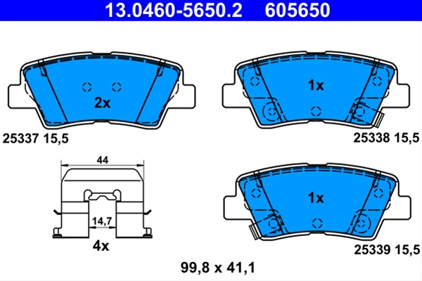 605650 Set Placute Frana - Ate Ssangyong 13.0460-5650.2