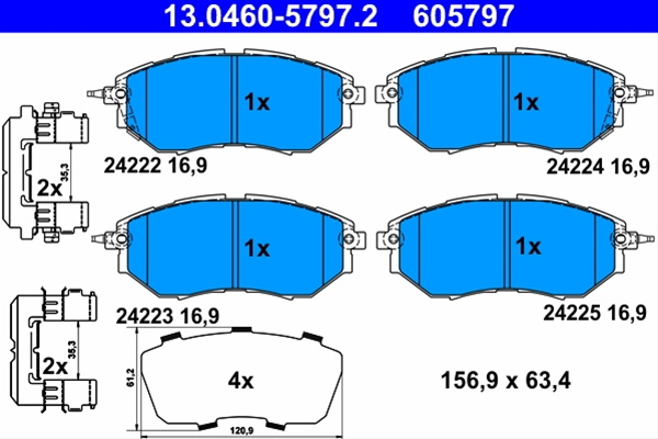 605797 Set Placute Frana Ate Subaru 13.0460-5797.2