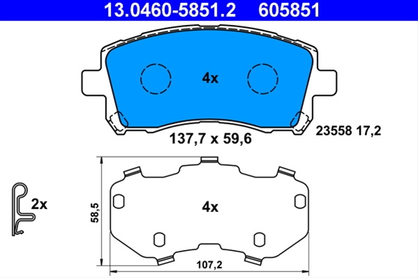 605851 Set Placute Frana - Ate Subaru 13.0460-5851.2