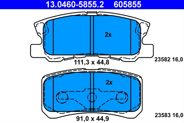 605855- Set Placute Frana -ate Ate Chrysler 13.0460-5855.2