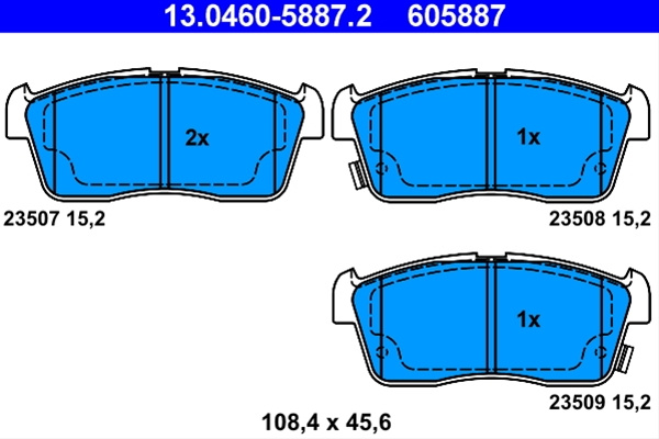 605887 Set Placute Frana Ate Daihatsu 13.0460-5887.2