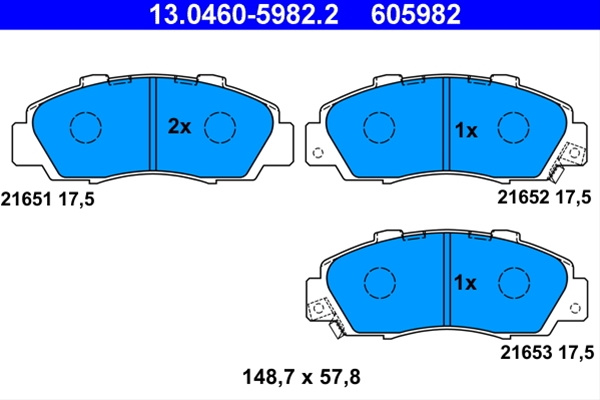 605982 Set Placute Frana - Ate Honda 13.0460-5982.2