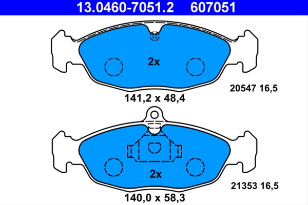 607051 Set Placute Frana - Ate Daewoo 13.0460-7051.2