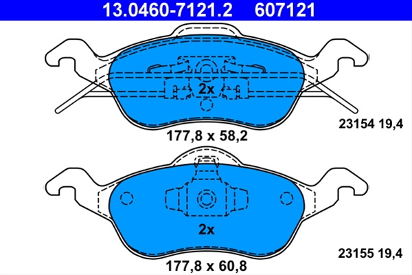 607121 Set Placute Frana - Ate Ford 13.0460-7121.2