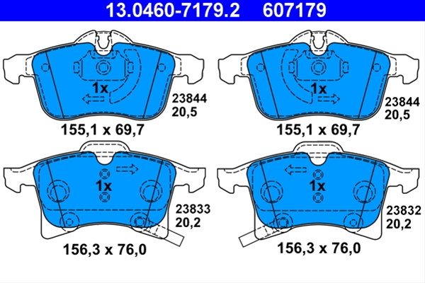 607179 Set Placute Frana - Ate Opel 13.0460-7179.2