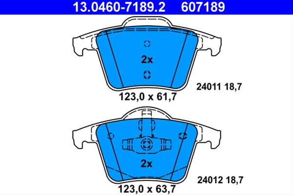 607189- Set Placute Frana -ate Ate Volvo 13.0460-7189.2