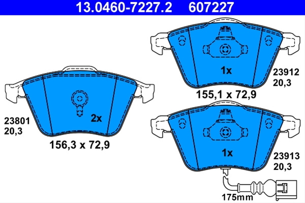 607227 Set Placute Frana Ate Vag 13.0460-7227.2