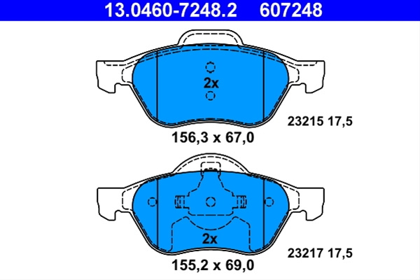 607248 Set Placute Frana Ate Renault 13.0460-7248.2