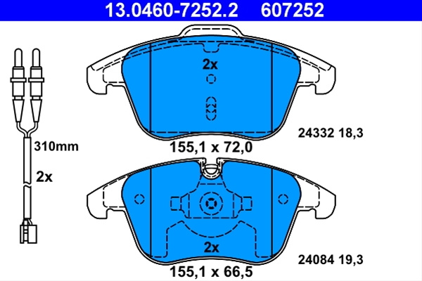 607252 Set Placute - Ate Citroën 13.0460-7252.2