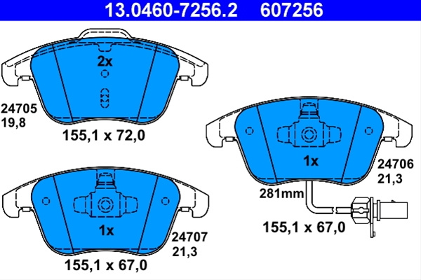 607256-set Placute Frana-ate Ate Vag 13.0460-7256.2